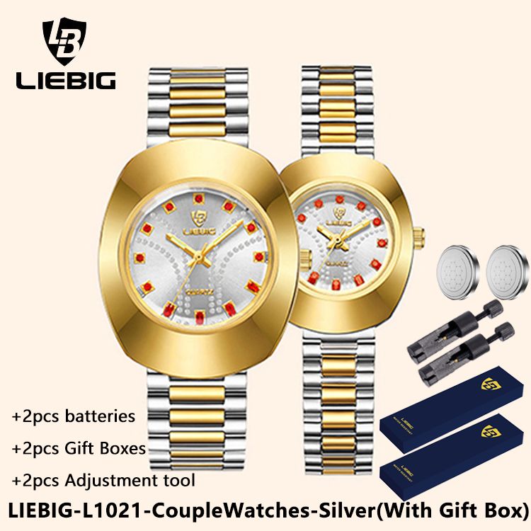 LIEBIG Fashion Couple Watch Quartz Watch Waterproof Stainless Steel Original Watches luxury Men Watch Women Wrist Watch Gold Watch Silver Watch Analog Watch liebig watch for Women Valentine's Day gift