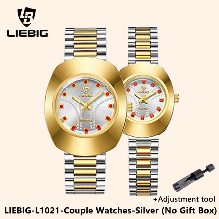 LIEBIG Fashion Couple Watch Quartz Watch Waterproof Stainless Steel Original Watches luxury Men Watch Women Wrist Watch Gold Watch Silver Watch Analog Watch liebig watch for Women Valentine's Day gift