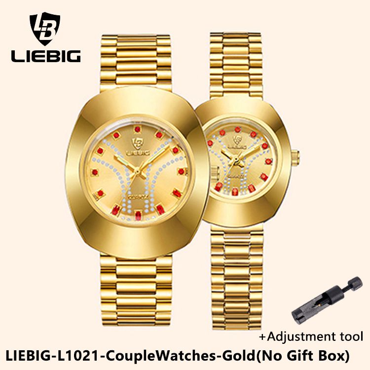 LIEBIG Fashion Couple Watch Quartz Watch Waterproof Stainless Steel Original Watches luxury Men Watch Women Wrist Watch Gold Watch Silver Watch Analog Watch liebig watch for Women Valentine's Day gift