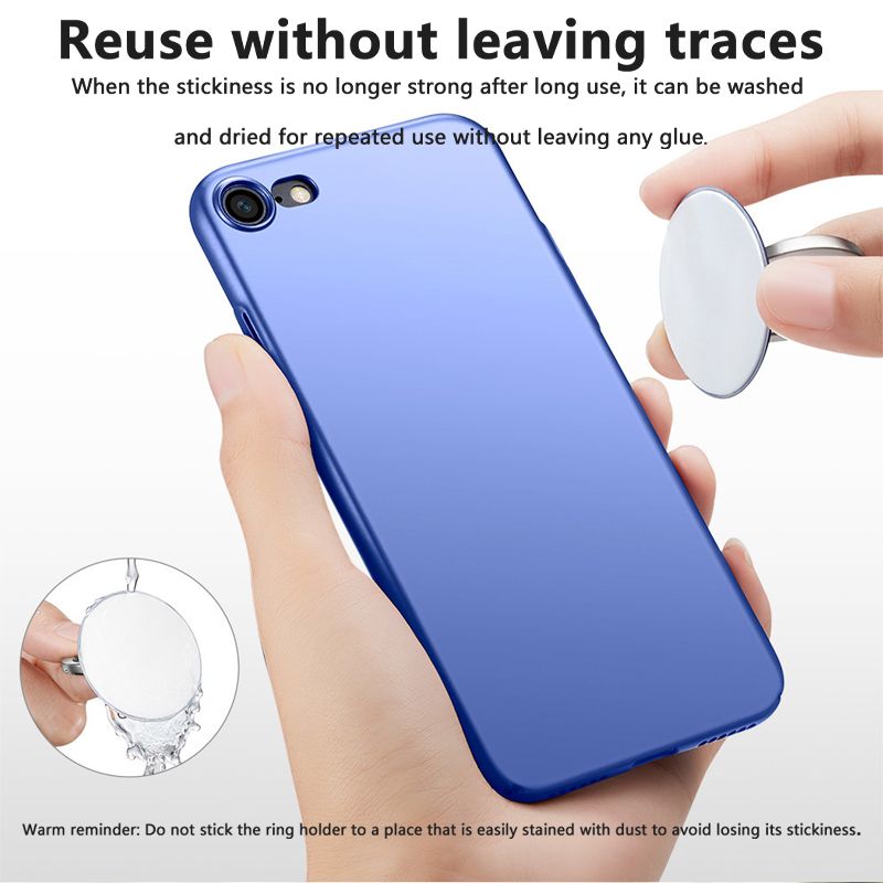 2pcs Solid Color Stainless Steel Reusable Round Finger Ring Mobile Phone Stand Holder Phone Accessories phone grip Holder handle grip phone stand holder phone ring holder finger ring for phone