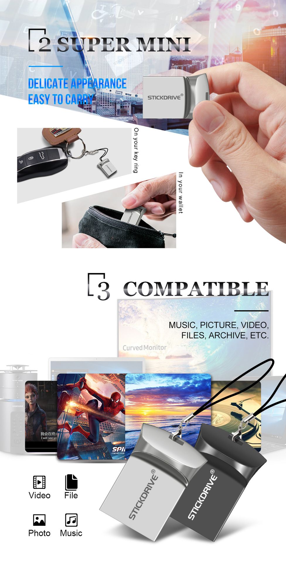 Mini Metal car stick drive large capacity USB flash drive 128g USB flash drive 64g car USB music USB flash drive high speed usb 3.0 mini pen drive 64GB 128GB 32GB 16GB memory car u disk usb OTG