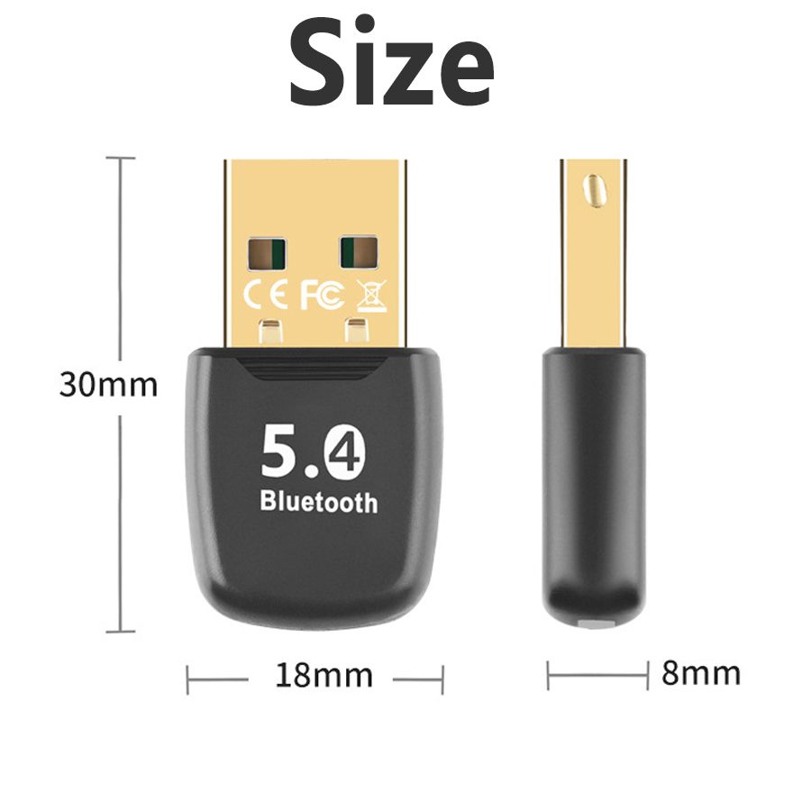 Laptop USB Bluetooth-Compatible 5.4 Adapter Wireless USB Adapter Wireless BT 5.4 Dongle Adapter for PC Bluetooth USB Adapter Wireless USB Adapter Music Audio Receiver Bluetooth Adapter for PC