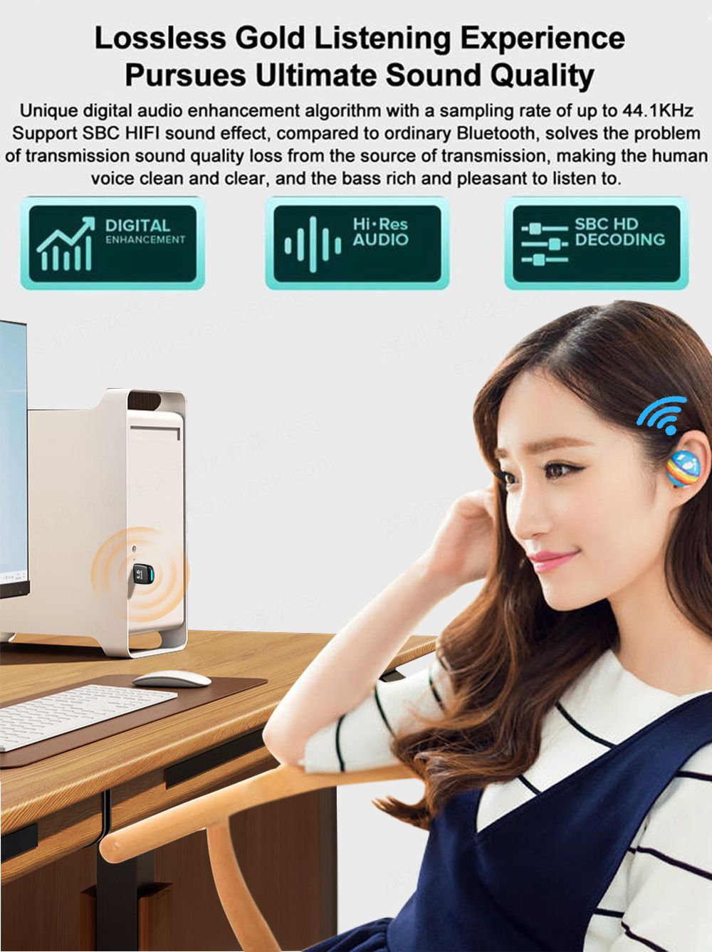 Laptop USB Bluetooth-Compatible 5.4 Adapter Wireless USB Adapter Wireless BT 5.4 Dongle Adapter for PC Bluetooth USB Adapter Wireless USB Adapter Music Audio Receiver Bluetooth Adapter for PC