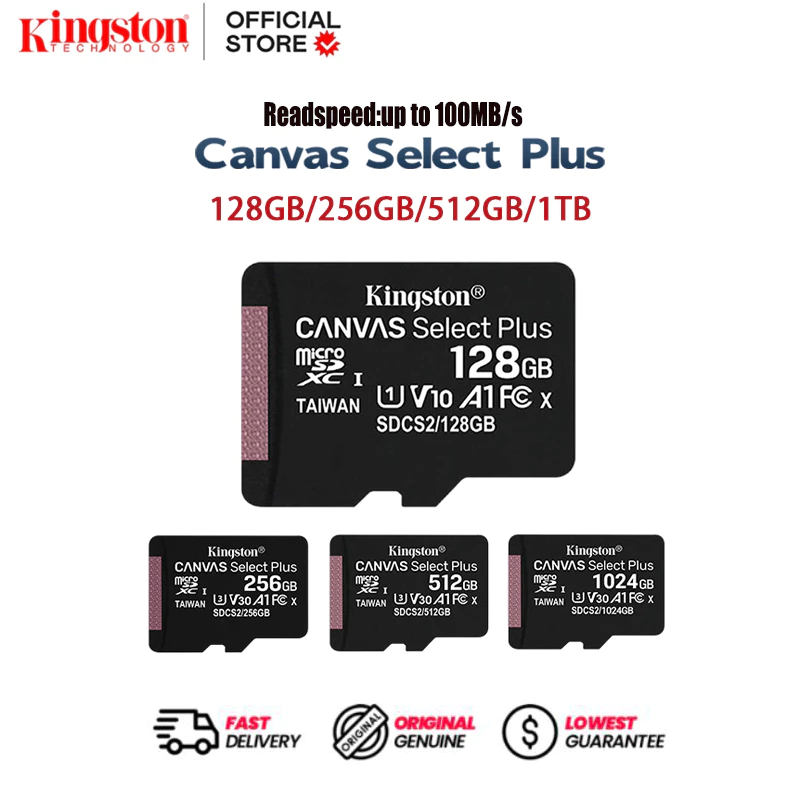 Kingston Canvas Select Plus SD Card 16GB 32GB 128GB 512GB 256GB tf card for camera memory card for cellphone tf card for dashcam tf memory card memory card 64GB memory card for camera sd card for cctv