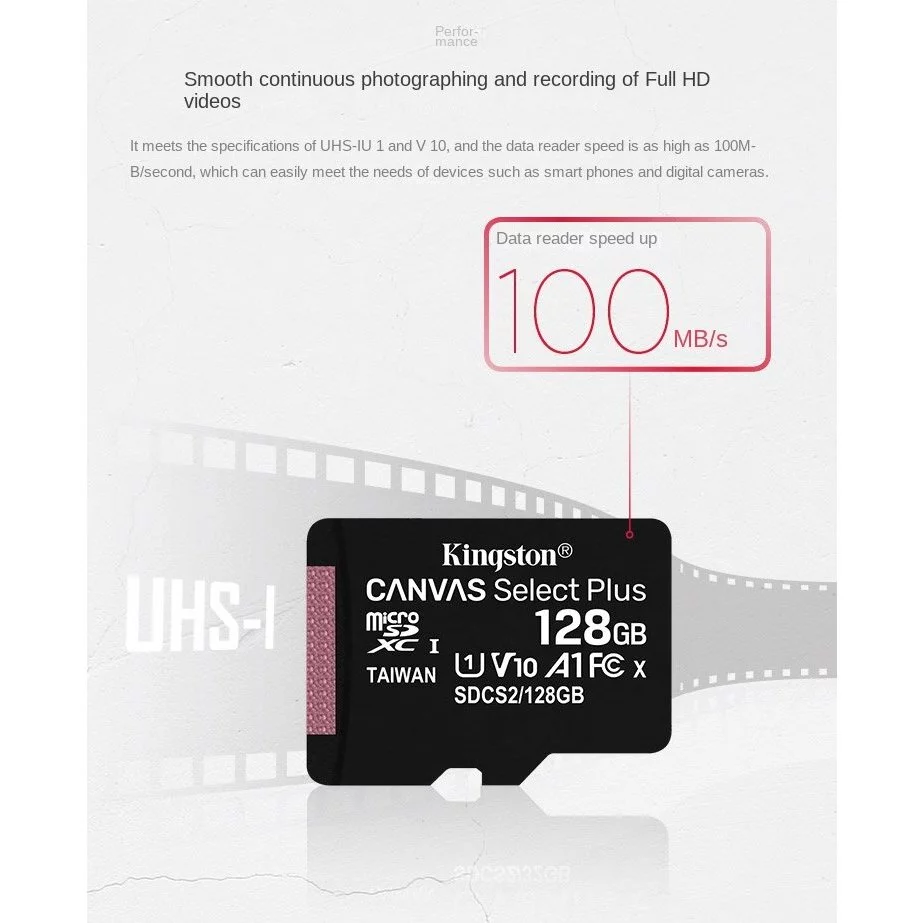 Kingston Canvas Select Plus SD Card 16GB 32GB 128GB 512GB 256GB tf card for camera memory card for cellphone tf card for dashcam tf memory card memory card 64GB memory card for camera sd card for cctv