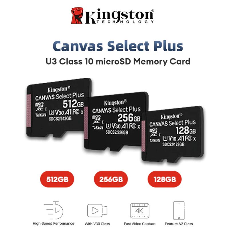 Kingston Canvas Select Plus SD Card 16GB 32GB 128GB 512GB 256GB tf card for camera memory card for cellphone tf card for dashcam tf memory card memory card 64GB memory card for camera sd card for cctv