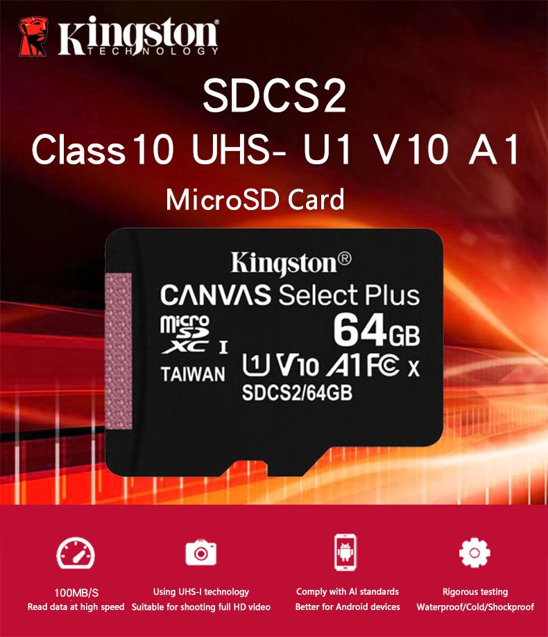 Kingston Canvas Select Plus SD Card 16GB 32GB 128GB 512GB 256GB tf card for camera memory card for cellphone tf card for dashcam tf memory card memory card 64GB memory card for camera sd card for cctv