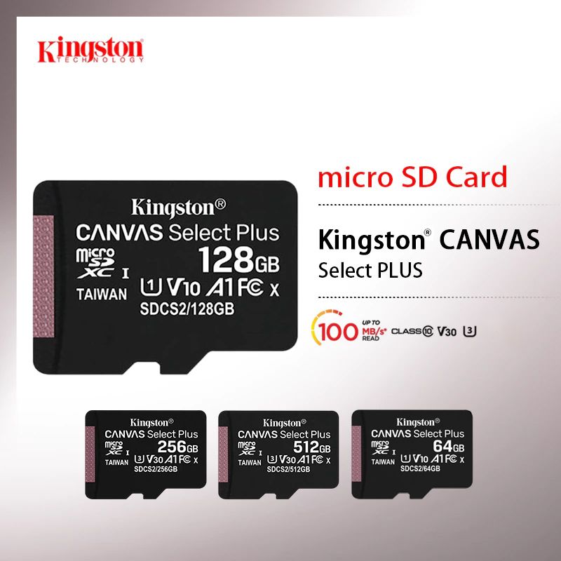 Kingston Canvas Select Plus SD Card 16GB 32GB 128GB 512GB 256GB tf card for camera memory card for cellphone tf card for dashcam tf memory card memory card 64GB memory card for camera sd card for cctv