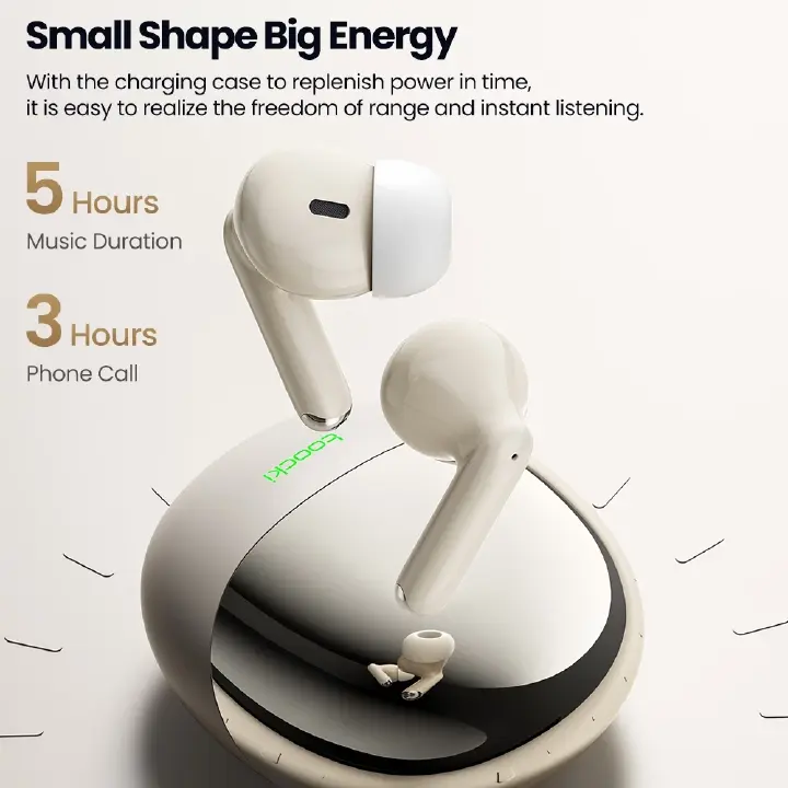 Toocki TWS In-Ear Bluetooth Earphone Wireless Earpods Noise Cancelling HIFI Stereo Gaming Earbuds Bass Sound Sports Headphone Bluetooth Headset Wireless Earphones With Mic for oppo samsung Earphone