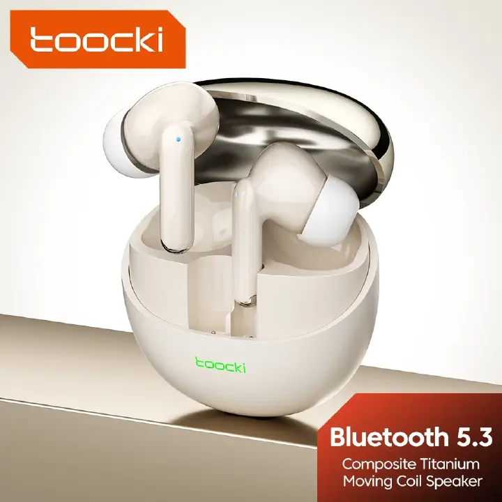 Toocki TWS Bluetooth Wireless Earphone Music Stereo Earbuds Bass Sound Bluetooth Headphones Sport Headset Bluetooth Earphones With Mic Charging Case Waterproof Noise Cancelling Earpods Gaming Earbuds