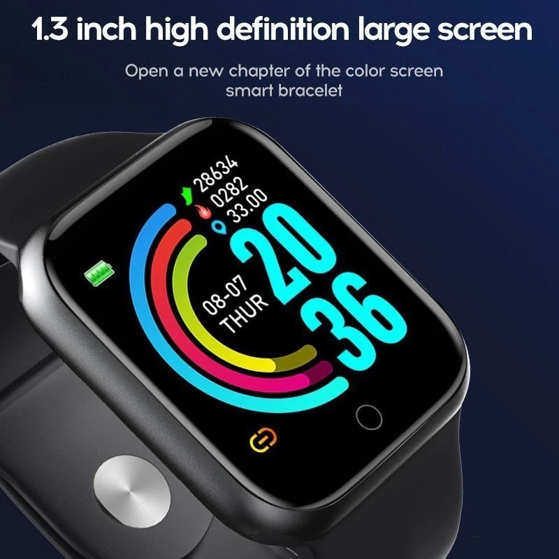 Health Monitor Bluetooth Smart Watch Y68 Men Women Sports Watches Smart Bracelet Fitness Tracker Steps Calories Bluetooth Wristwatch D20 Macaron Waterproof Smart watch For Kids Boys Girls Smartwatch