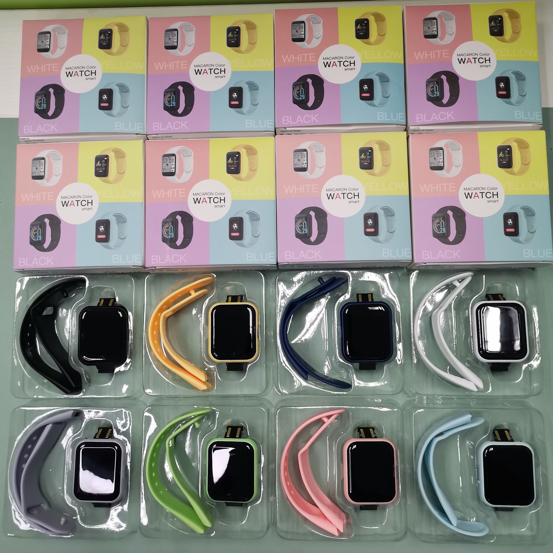 Health Monitor Bluetooth Smart Watch Y68 Men Women Sports Watches Smart Bracelet Fitness Tracker Steps Calories Bluetooth Wristwatch D20 Macaron Waterproof Smart watch For Kids Boys Girls Smartwatch
