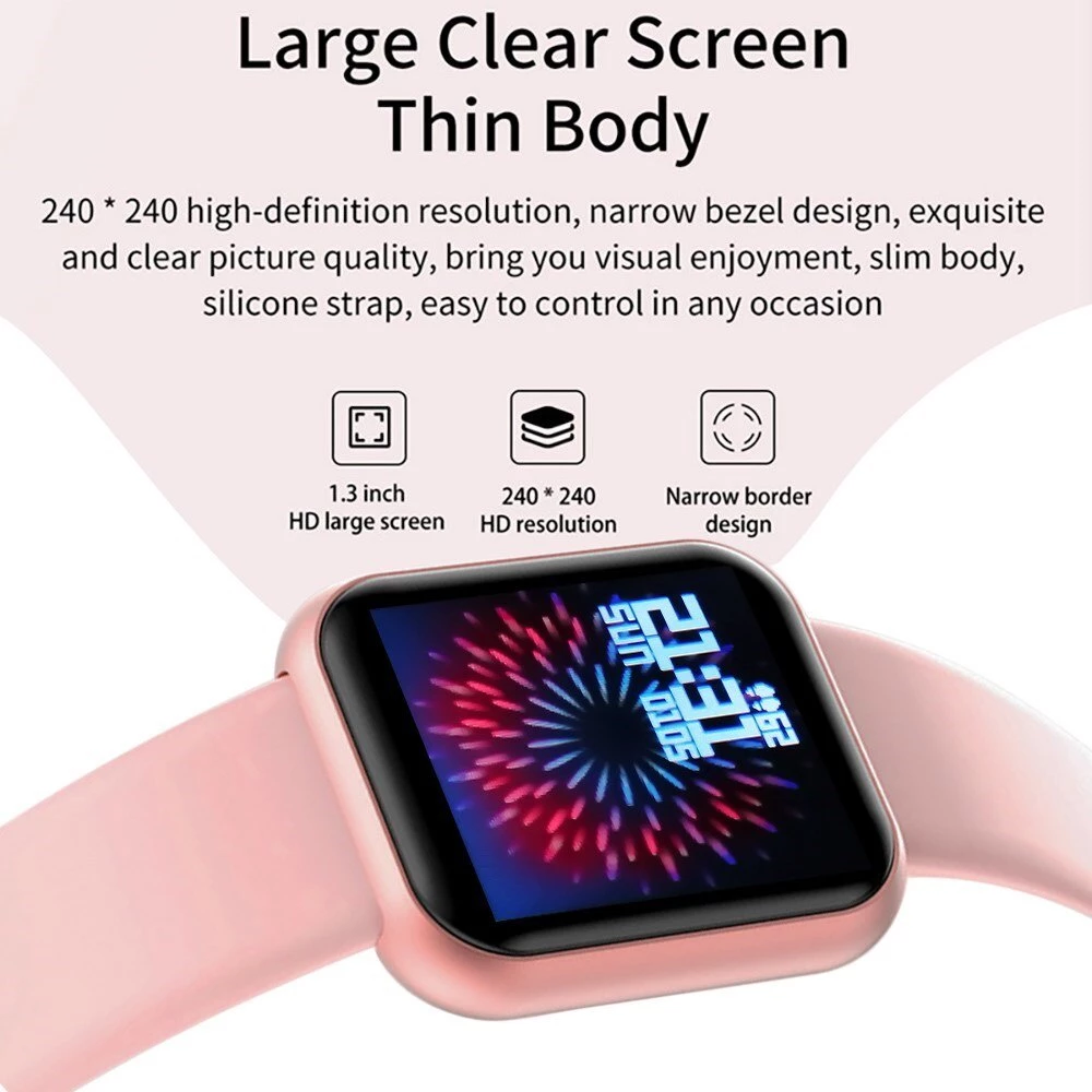 Health Monitor Bluetooth Smart Watch Y68 Men Women Sports Watches Smart Bracelet Fitness Tracker Steps Calories Bluetooth Wristwatch D20 Macaron Waterproof Smart watch For Kids Boys Girls Smartwatch