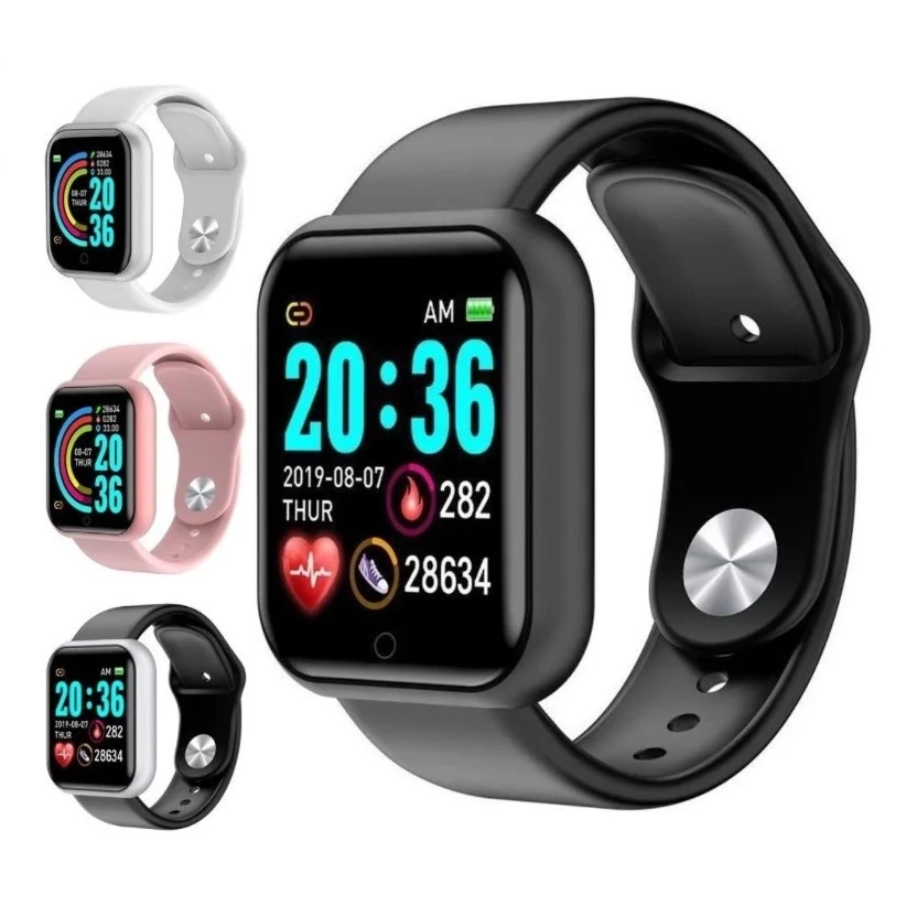 Y68 Waterproof Smart Watch Bluetooth Watch SmartWatch for Women Electronic Watch for Kids Men Fitness Tracker Men Women Sports Watches Wrist watch Smart Beacelet Kids Smartwatch Kids Watch
