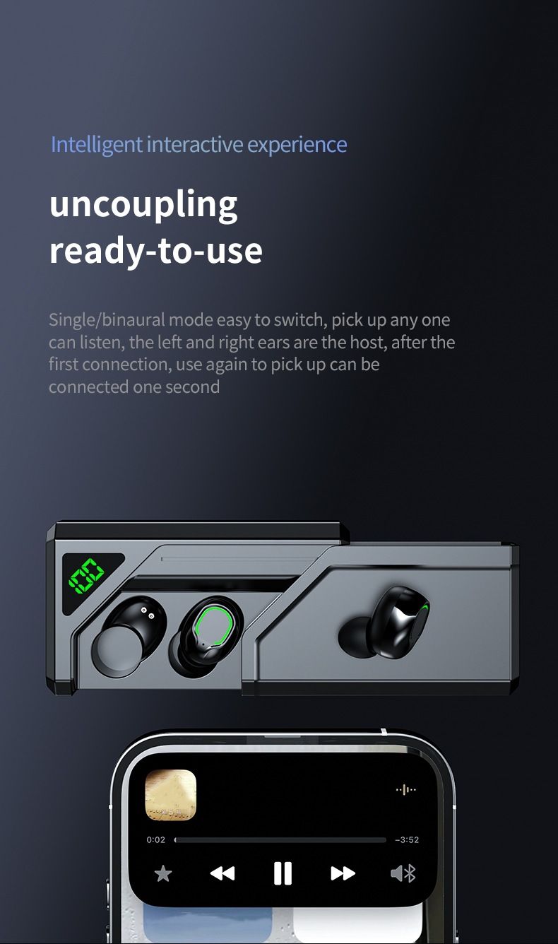 BQ70 wireless Bluetooth headset in-ear power digital display long battery life Bluetooth 5.3 pull-out tweeter slide cover Wireless Earbuds Bluetooth Earphone Bluetooth Headset Earpods For ios Andriod