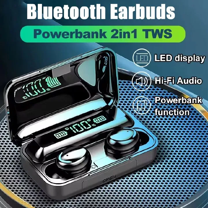 F9-5 TWS Bluetooth Earphone with Mic Wireless Hifi Stereo Noise Cancelling Sport Waterproof in-Ear earbuds Wireless Earphones Headphone Bluetooth Headset Earpods For Andriod IOS LED Power Display