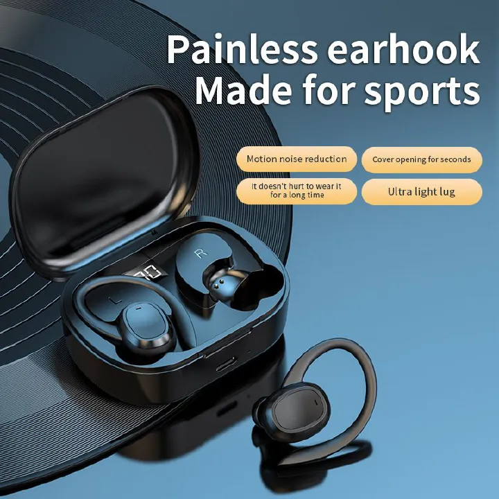 New S260 Bluetooth headset with compartment digital display binaural hanging in-ear sports Earphones with mic hanging ear design Wireless earbuds wireless earphone headphone earpods  gaming ear buds