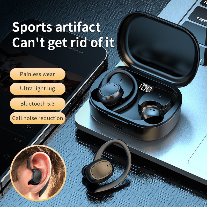 New S260 Bluetooth headset with compartment digital display binaural hanging in-ear sports Earphones with mic hanging ear design Wireless earbuds wireless earphone headphone earpods  gaming ear buds