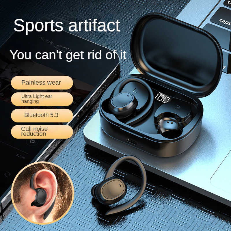 New S260 Bluetooth headset with compartment digital display binaural hanging in-ear sports Earphones with mic hanging ear design Wireless earbuds wireless earphone headphone earpods  gaming ear buds