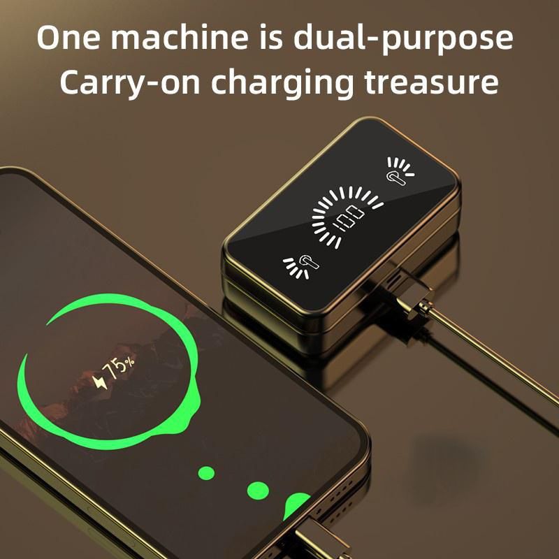 TWS Wireless Earphone Bluetooth Earbuds S20 Bluetooth Earphone Mirror Function Wireless Earphone LED Display Screen Noise Reduction Touch Control Blutooth Headset With Case Earpods For Infinix Itel