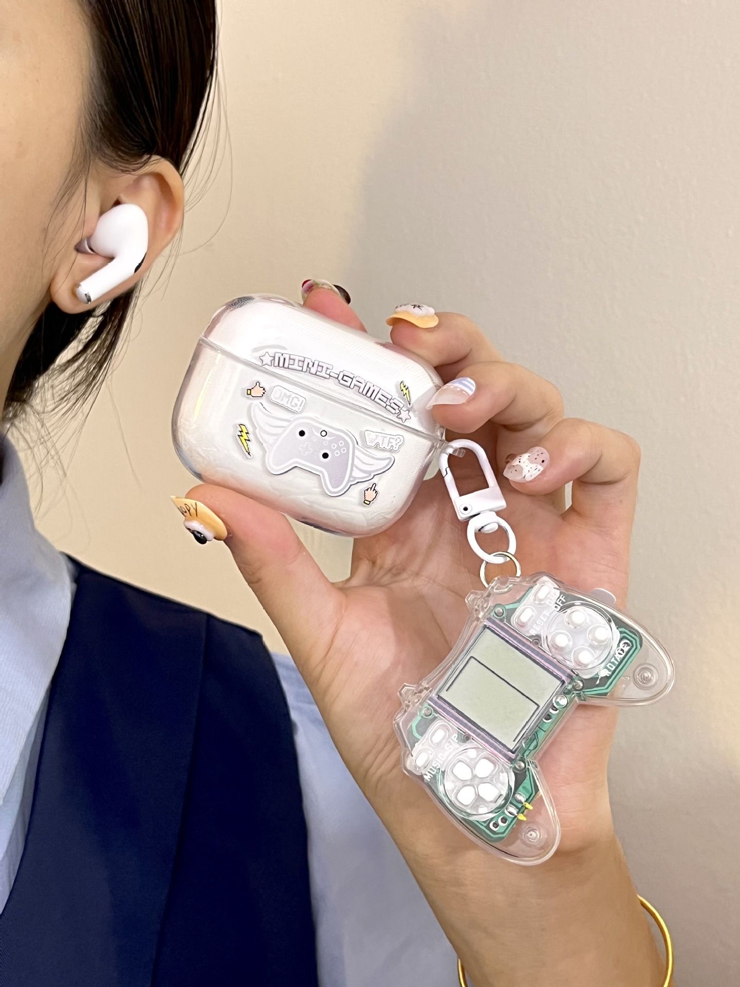 TWS-03 Sanrio Cute Bluetooth Wireless Earphone with TETRIS gaming comsole Toy Kids Birthday Gift set Tetris console HiFi Sound Airpods Pro2 Noise Reduction Earpods Kids Gift Set Bluetooth Headset buds