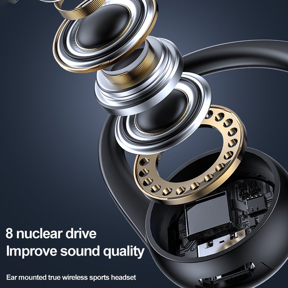T10 Bluetooth Bone Earphones Wireless Conduction Single Ear Hook Business Sports Gaming Headset for iPhone Andorid Earbuds Bluetooth earphone Wireless Earbuds Gaming Earbuds Earpods Apple Android