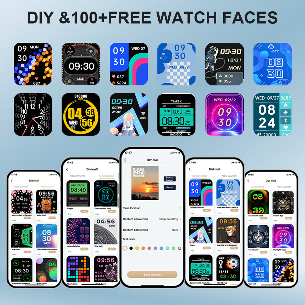 Fashion Women Smart Watch Heart Rate Monitor Sports Fitness Watch Waterproof Voice Call Bluetooth Smart Watch for Android IOS Men Smart watch Women Wrist Watch Waterproof Sports Watch Kids watch