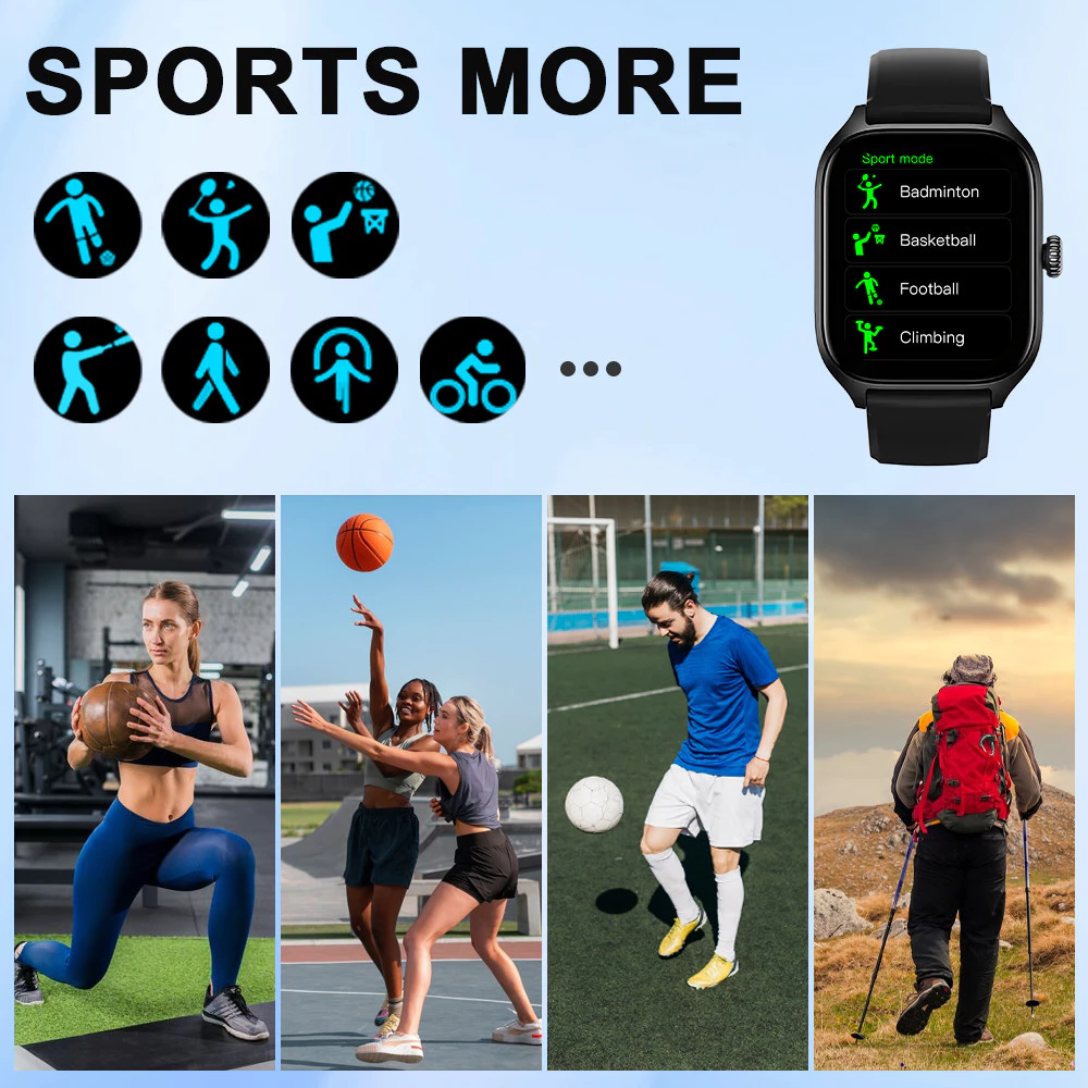 Fashion Women Smart Watch Heart Rate Monitor Sports Fitness Watch Waterproof Voice Call Bluetooth Smart Watch for Android IOS Men Smart watch Women Wrist Watch Waterproof Sports Watch Kids watch
