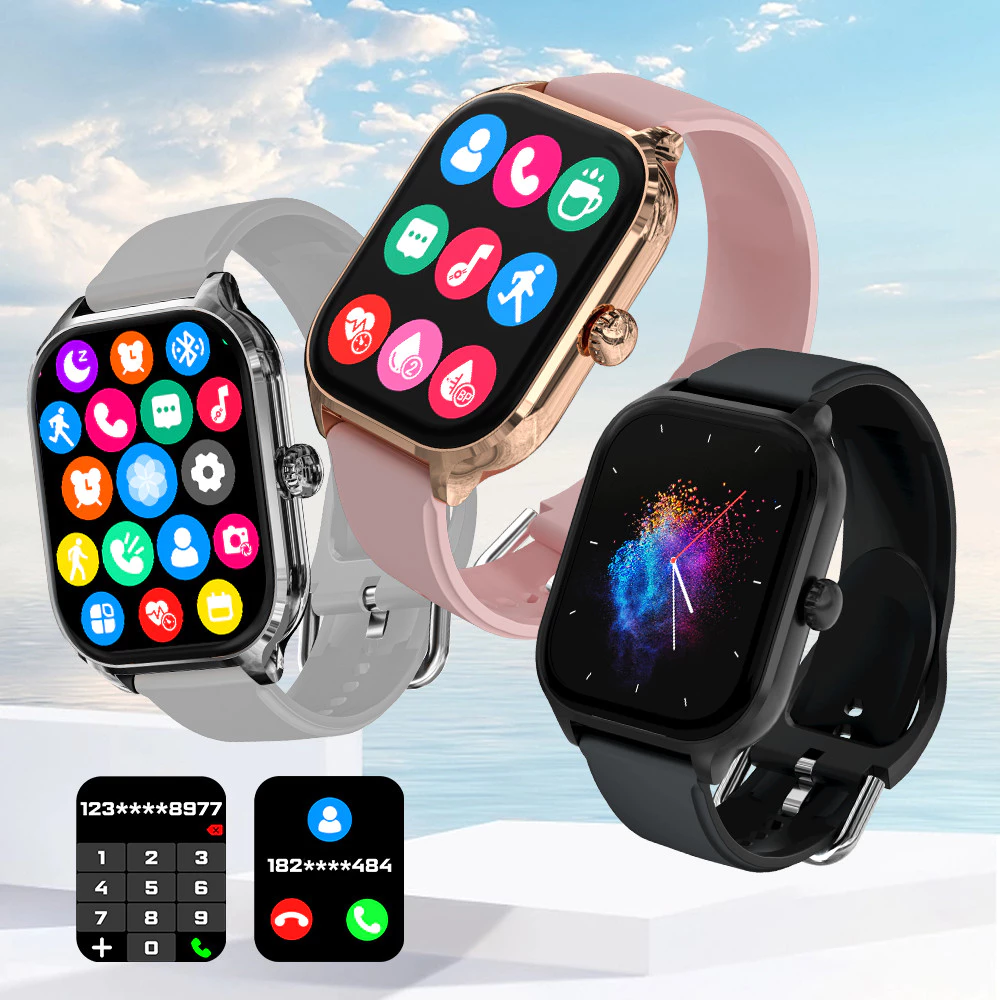 Fashion Women Smart Watch Heart Rate Monitor Sports Fitness Watch Waterproof Voice Call Bluetooth Smart Watch for Android IOS Men Smart watch Women Wrist Watch Waterproof Sports Watch Kids watch
