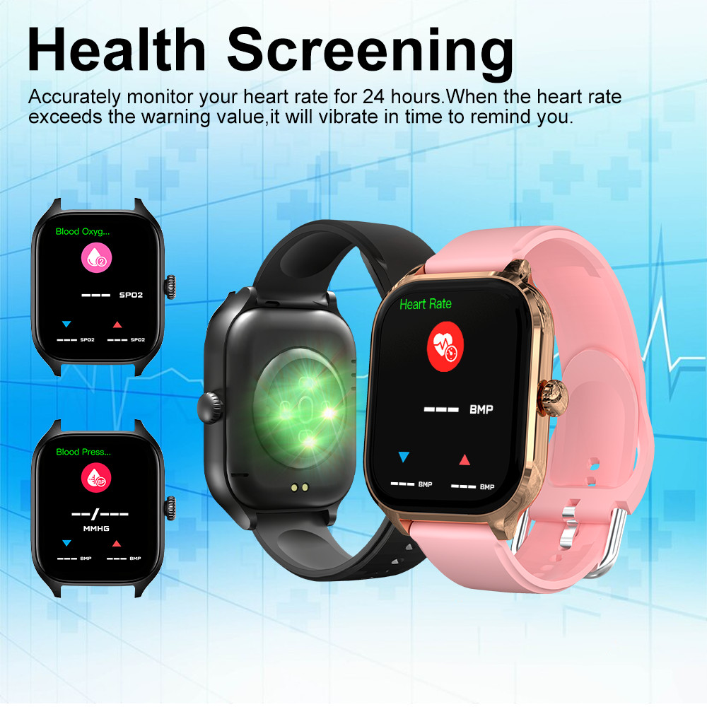 Fashion Women Smart Watch Heart Rate Monitor Sports Fitness Watch Waterproof Voice Call Bluetooth Smart Watch for Android IOS Men Smart watch Women Wrist Watch Waterproof Sports Watch Kids watch