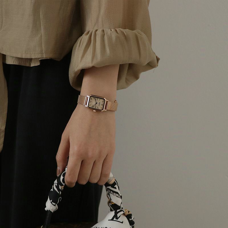 Women Watch Fashion Light Luxury Retro Quartz Watch For Women Square Temperament Waterproof Student Women's Watch Stainless Steel Watch Gold Watch Silver Watch Small Watch Analog Watch Square Watch