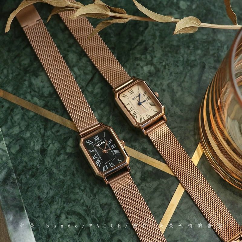 Women Watch Fashion Light Luxury Retro Quartz Watch For Women Square Temperament Waterproof Student Women's Watch Stainless Steel Watch Gold Watch Silver Watch Small Watch Analog Watch Square Watch