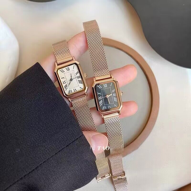 Women Watch Fashion Light Luxury Retro Quartz Watch For Women Square Temperament Waterproof Student Women's Watch Stainless Steel Watch Gold Watch Silver Watch Small Watch Analog Watch Square Watch