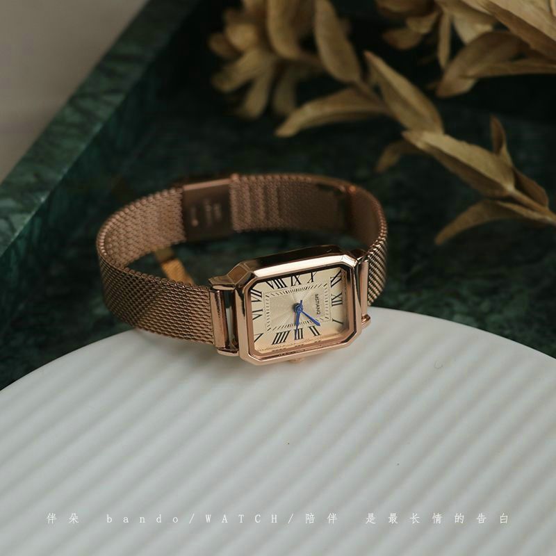 Women Watch Fashion Light Luxury Retro Quartz Watch For Women Square Temperament Waterproof Student Women's Watch Stainless Steel Watch Gold Watch Silver Watch Small Watch Analog Watch Square Watch