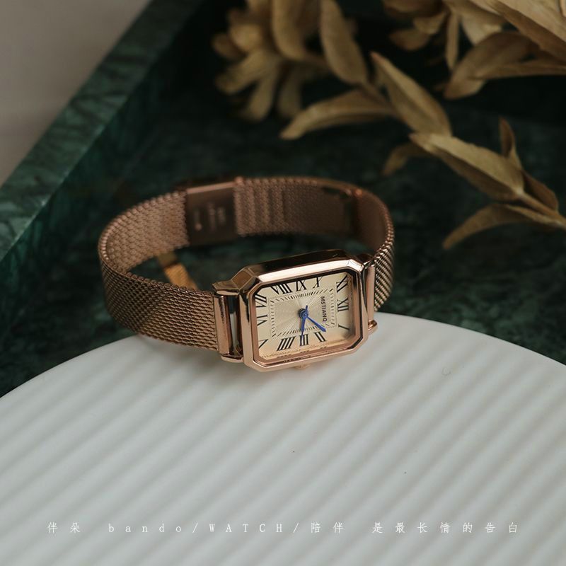 Women Watch Fashion Light Luxury Retro Quartz Watch For Women Square Temperament Waterproof Student Women's Watch Stainless Steel Watch Gold Watch Silver Watch Small Watch Analog Watch Square Watch