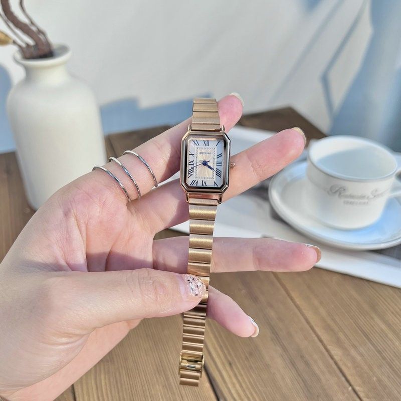 Women Watch Fashion Light Luxury Retro Quartz Watch For Women Square Temperament Waterproof Student Women's Watch Stainless Steel Watch Gold Watch Silver Watch Small Watch Analog Watch Square Watch