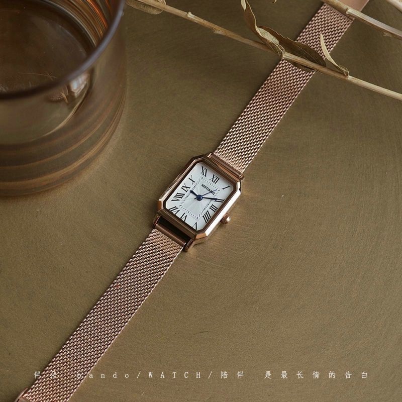 Women Watch Fashion Light Luxury Retro Quartz Watch For Women Square Temperament Waterproof Student Women's Watch Stainless Steel Watch Gold Watch Silver Watch Small Watch Analog Watch Square Watch