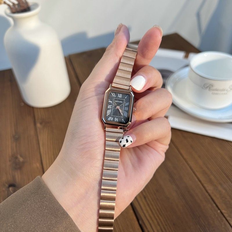 Women Watch Fashion Light Luxury Retro Quartz Watch For Women Square Temperament Waterproof Student Women's Watch Stainless Steel Watch Gold Watch Silver Watch Small Watch Analog Watch Square Watch