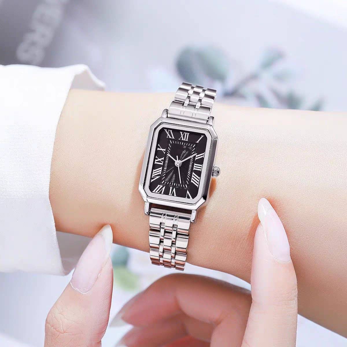 Women Watch Fashion Light Luxury Retro Quartz Watch For Women Square Temperament Waterproof Student Women's Watch Stainless Steel Watch Gold Watch Silver Watch Small Watch Analog Watch Square Watch