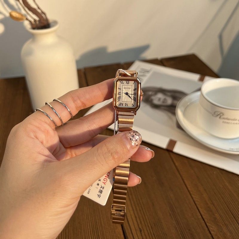Women Watch Fashion Light Luxury Retro Quartz Watch For Women Square Temperament Waterproof Student Women's Watch Stainless Steel Watch Gold Watch Silver Watch Small Watch Analog Watch Square Watch