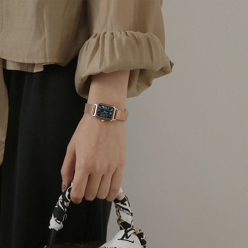 Women Watch Fashion Light Luxury Retro Quartz Watch For Women Square Temperament Waterproof Student Women's Watch Stainless Steel Watch Gold Watch Silver Watch Small Watch Analog Watch Square Watch