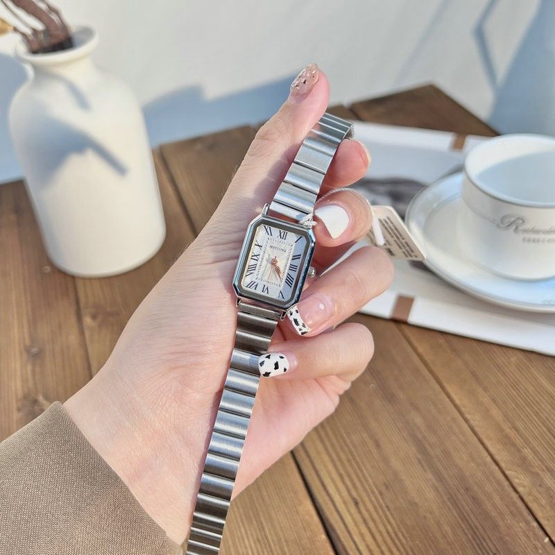 Women Watch Fashion Light Luxury Retro Quartz Watch For Women Square Temperament Waterproof Student Women's Watch Stainless Steel Watch Gold Watch Silver Watch Small Watch Analog Watch Square Watch