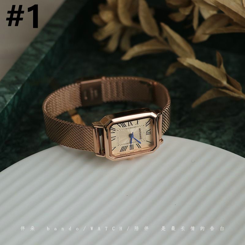 Women Watch Fashion Light Luxury Retro Quartz Watch For Women Square Temperament Waterproof Student Women's Watch Stainless Steel Watch Gold Watch Silver Watch Small Watch Analog Watch Square Watch