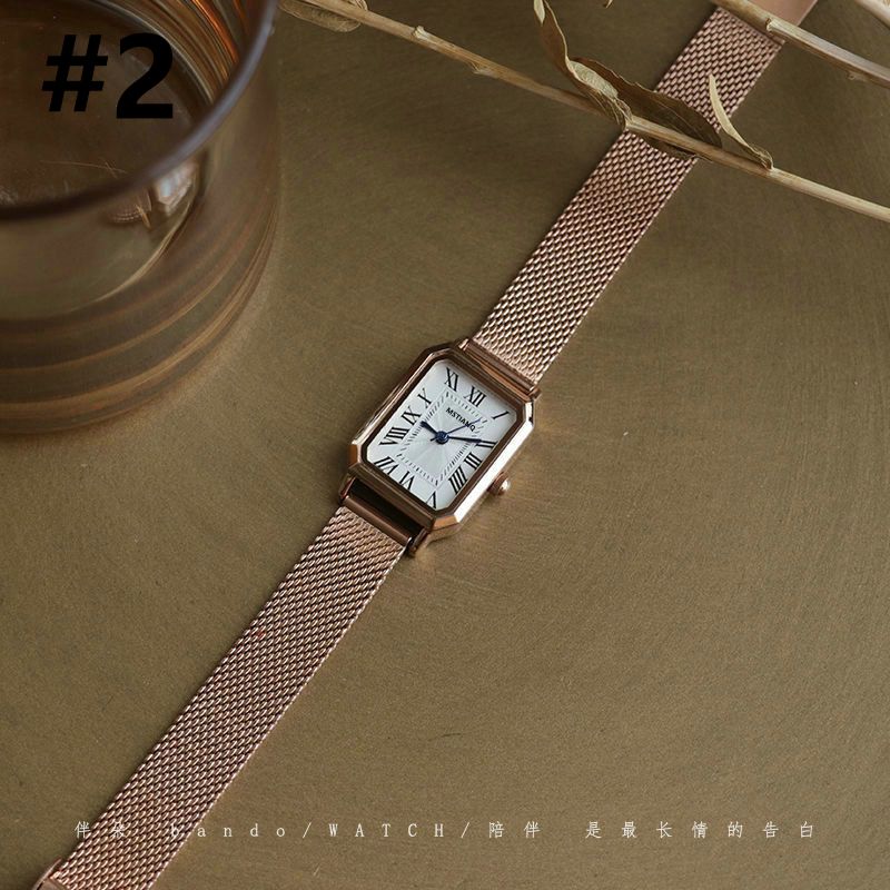 Women Watch Fashion Light Luxury Retro Quartz Watch For Women Square Temperament Waterproof Student Women's Watch Stainless Steel Watch Gold Watch Silver Watch Small Watch Analog Watch Square Watch