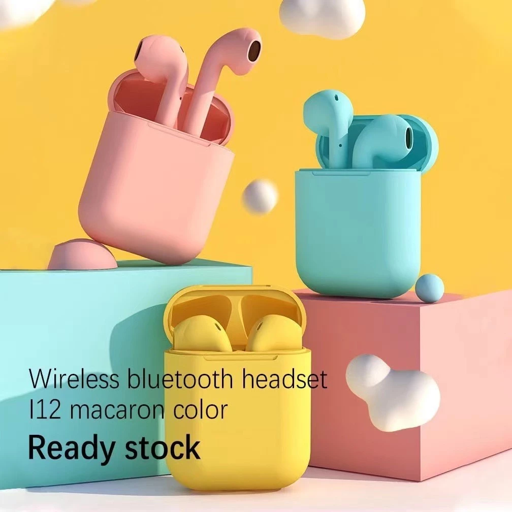 AloTech i12 inpods TWS Bluetooth Wireless Earphone 5.0 Stereo Sound Gaming Earbuds Bluetooth Headphone Run Sports Bluetooth Headset Wireless Earbuds iPhone Earpods Waterproof Touch Control Pods