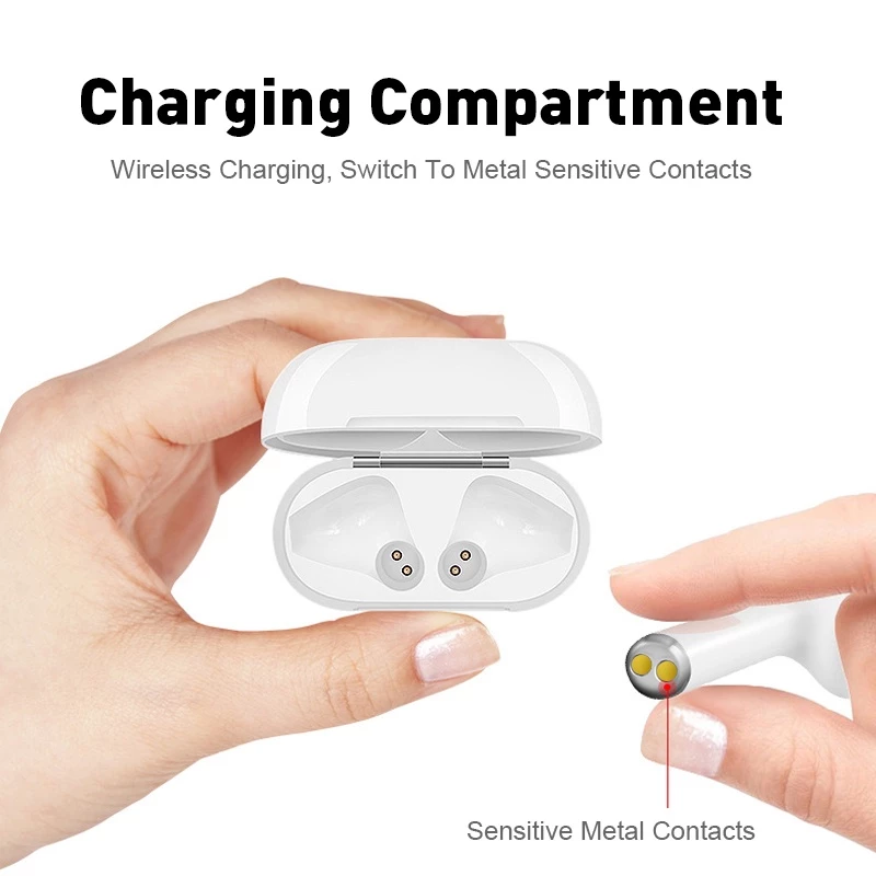 AloTech i12 inpods TWS Bluetooth Wireless Earphone 5.0 Stereo Sound Gaming Earbuds Bluetooth Headphone Run Sports Bluetooth Headset Wireless Earbuds iPhone Earpods Waterproof Touch Control Pods
