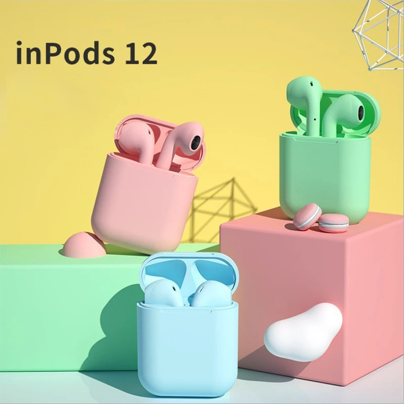 AloTech i12 inpods TWS Bluetooth Wireless Earphone 5.0 Stereo Sound Gaming Earbuds Bluetooth Headphone Run Sports Bluetooth Headset Wireless Earbuds iPhone Earpods Waterproof Touch Control Pods
