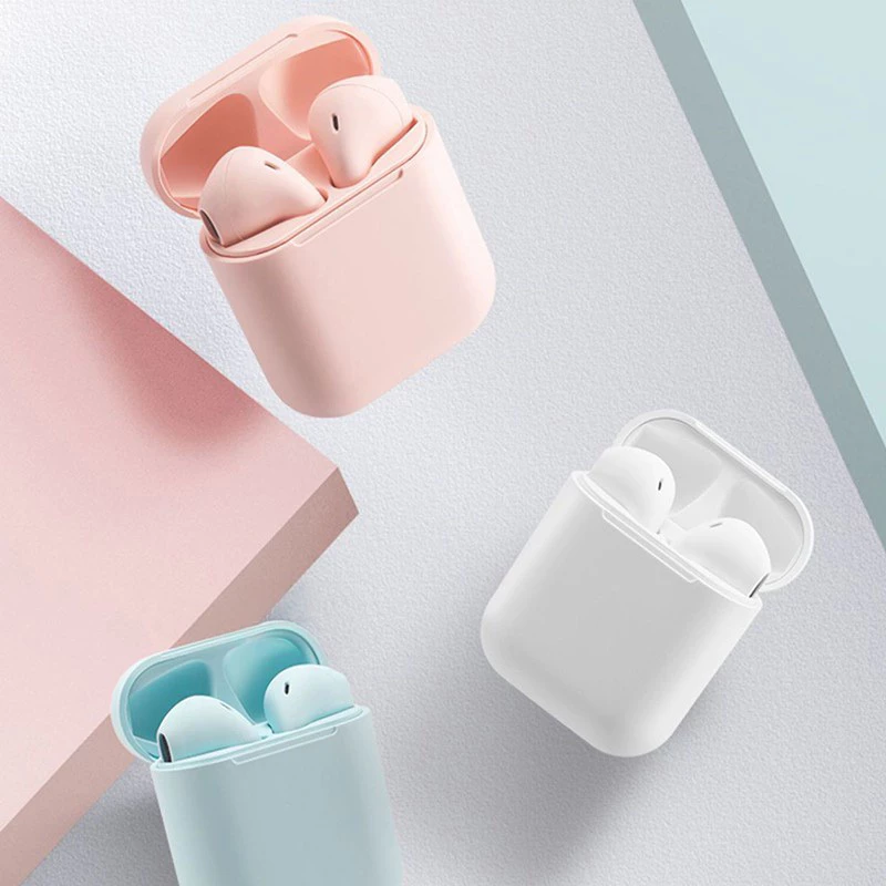AloTech i12 inpods TWS Bluetooth Wireless Earphone 5.0 Stereo Sound Gaming Earbuds Bluetooth Headphone Run Sports Bluetooth Headset Wireless Earbuds iPhone Earpods Waterproof Touch Control Pods