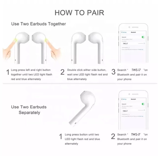 AloTech i12 inpods TWS Bluetooth Wireless Earphone 5.0 Stereo Sound Gaming Earbuds Bluetooth Headphone Run Sports Bluetooth Headset Wireless Earbuds iPhone Earpods Waterproof Touch Control Pods