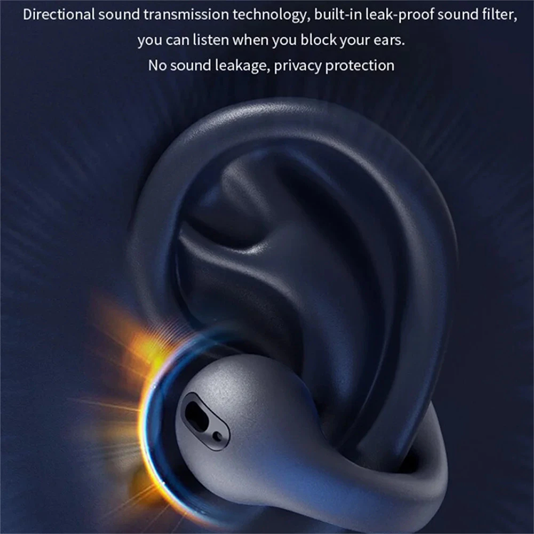 T7500 T75 Bone Conduction Earphone Ear Clip Type True Wireless High Sound Sports Ear Hanging Bluetooth Headphones Headset With Mic Bluetooth Wireless Earphones Gaming Earphones Air Pads Gaming Earbuds